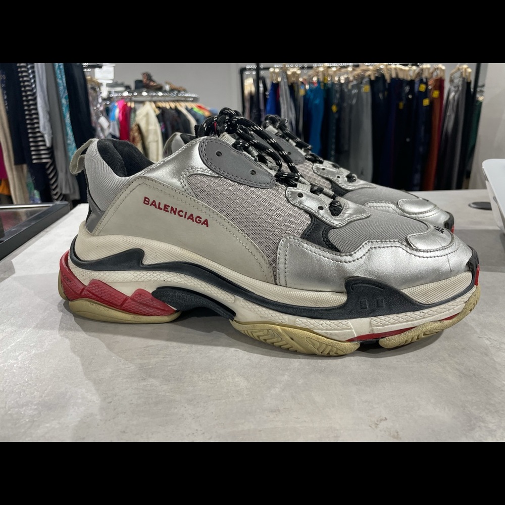 Balenciaga Triple S Red Silver 2018
